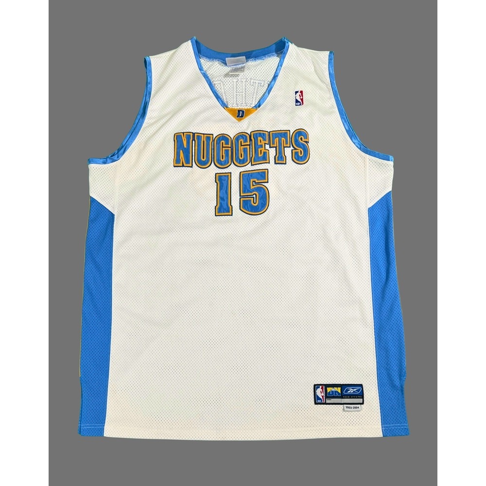 Reebok Denver Nuggets Jersey Carmelo Anthony #15 2003-2004 Mens Size 54 NBA Sewn